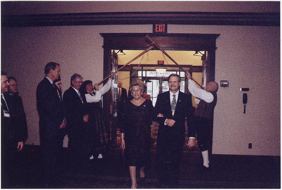 Princess Astrid is escorted by then-Gov. John Hoeven to the Norsk Høstfest Governor’s Reception, 2007. SHSND SA 11762