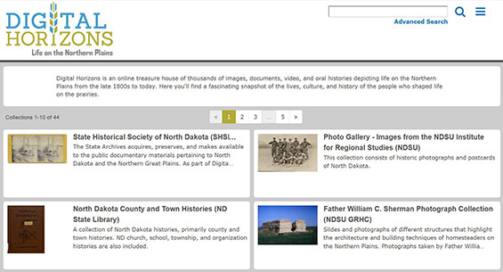 Screenshot of the Digital Horizons website homepage