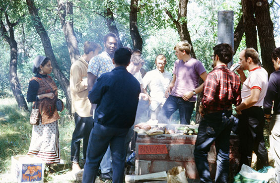 Lamb barbecue at Camp Lewis and Clark