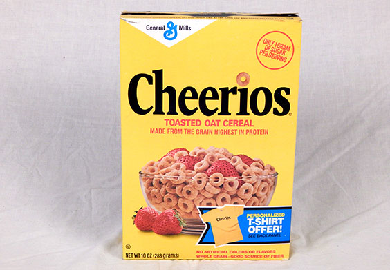 Cheerios cereal box