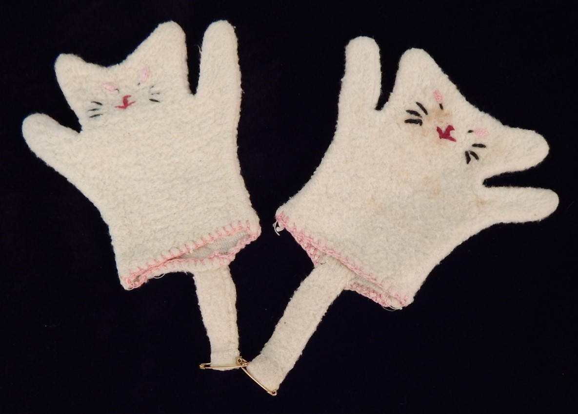 White kitten mittens