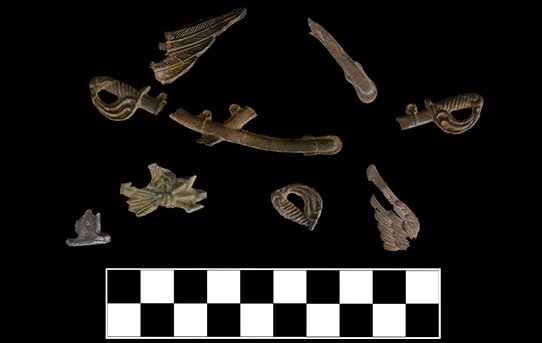 Military insignia fragments