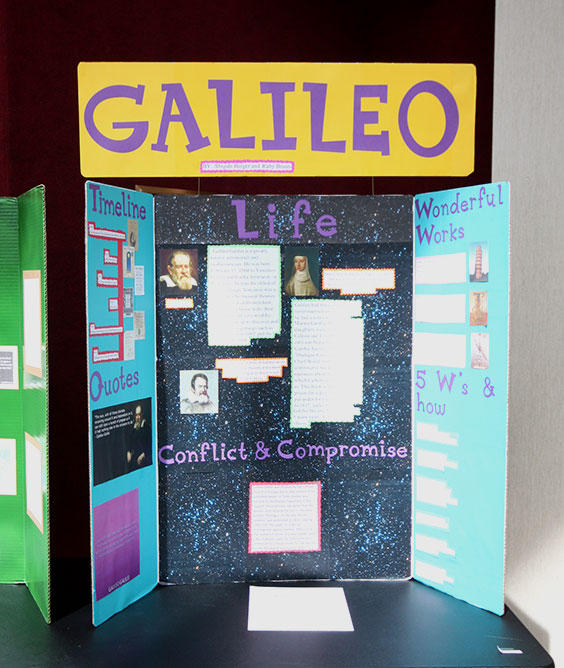 Display board featuring Galileo