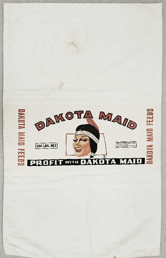 Dakota maid feed sack with paper label