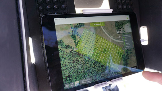 mapping software on tablet screen