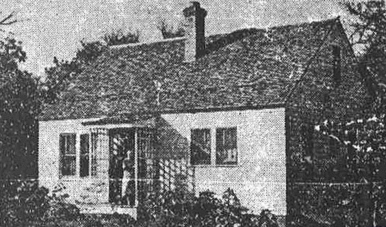 grainy black and white photo of minimal tradition home