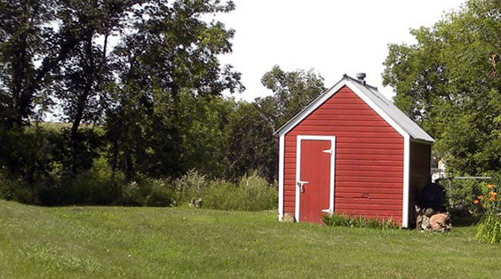 small red shed