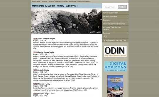 Screenshot of SHSND website