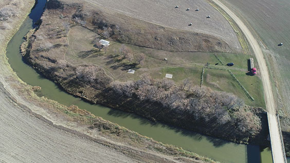Aerial view of Cannonball Stage Stateion State Historic Site