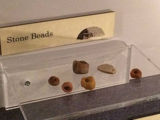 Stone beads on display