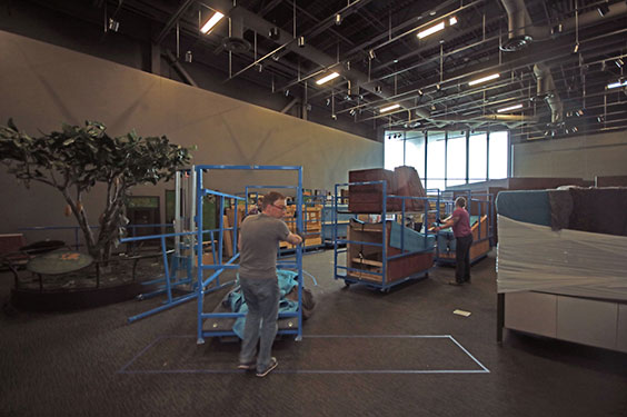 Carts with chocolate exhibit components