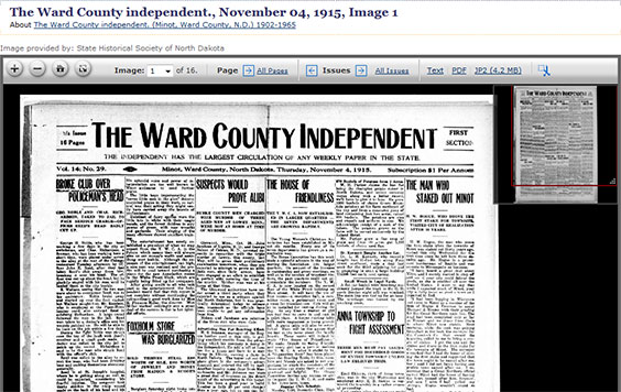 Chronicling America Ward County Independent