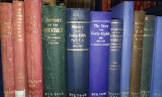 many books on a shelf