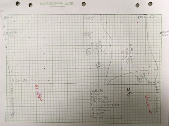 Plan map to go with general level/feature level excavation form