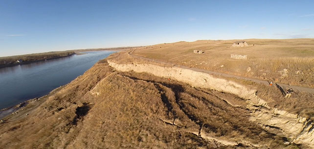 Slumping at Double Ditch State Historic Site