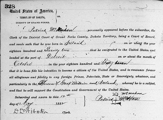 an early naturalization record