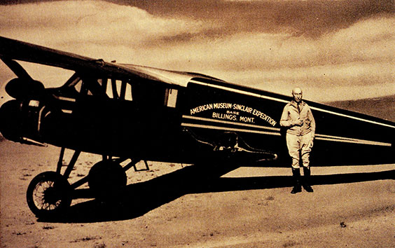 Barnum Brown by airplane