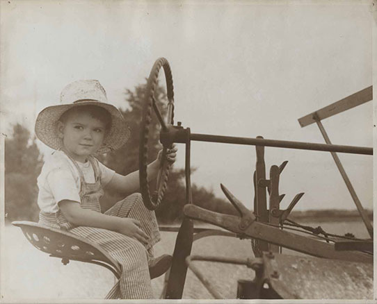 Small boy in a tractor