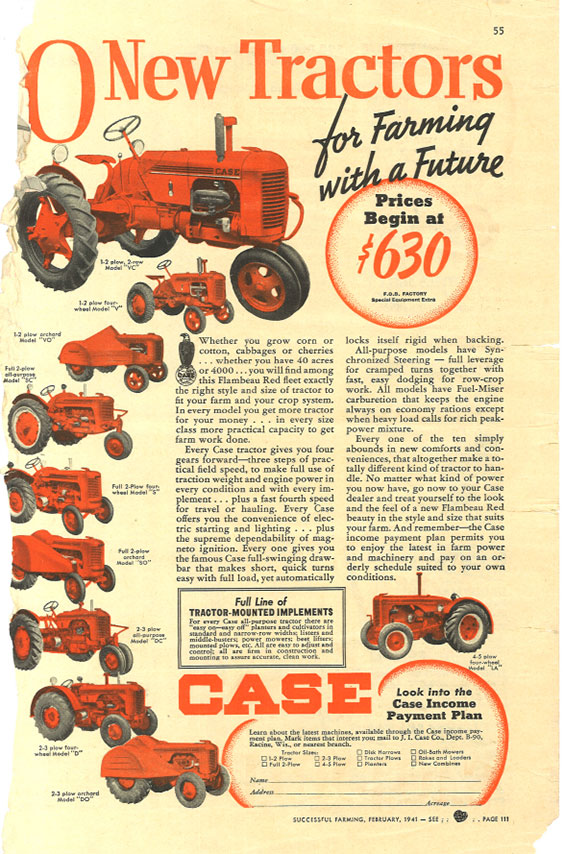 Case tractors ad
