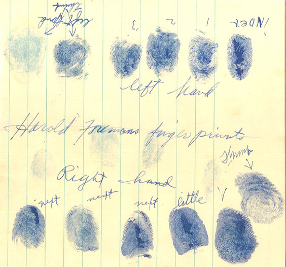 Harold Foreman's fingerprints