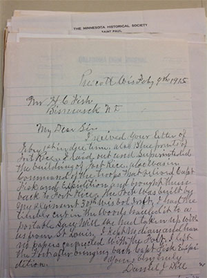 Letter from Colonel Daniel J. Dill