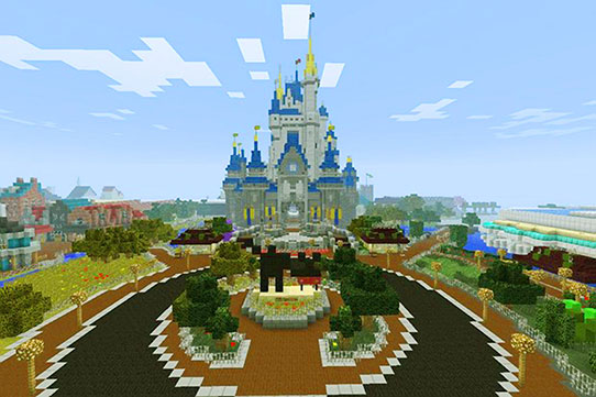 Disneyworld rendered in Minecraft