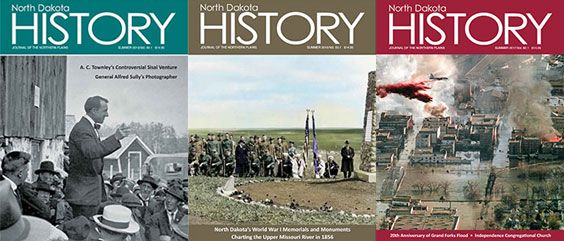 three differend North Dakota History journal covers