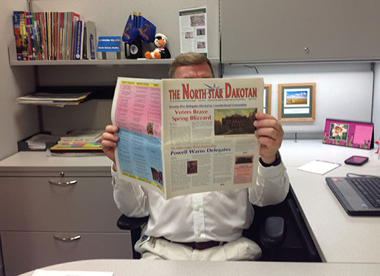 Neil Howe reading the North Star Dakotan
