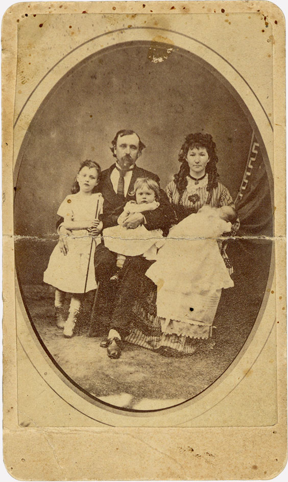 Linda W. and Dr. Benjamin F. Slaughter family portrait, circa 1876