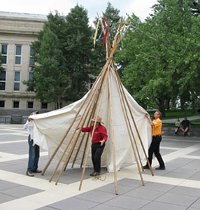 Setting up a tipi