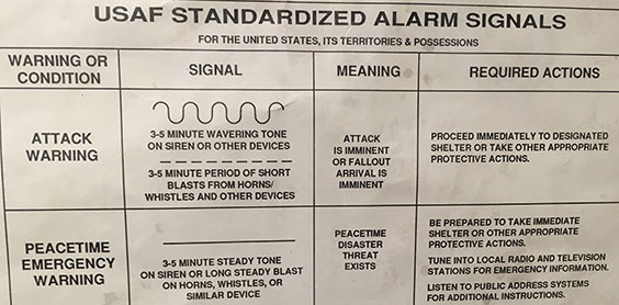 USAF Standardized Alarm Signals