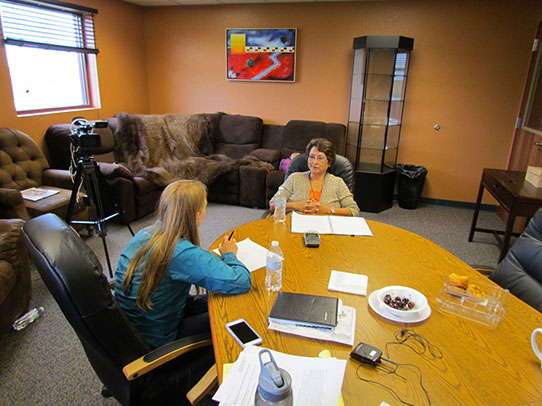 Wendi Murray interviewing Joyce Nolan