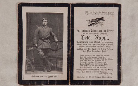 German Mourning Card