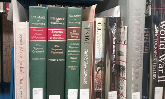 many books on a shelf